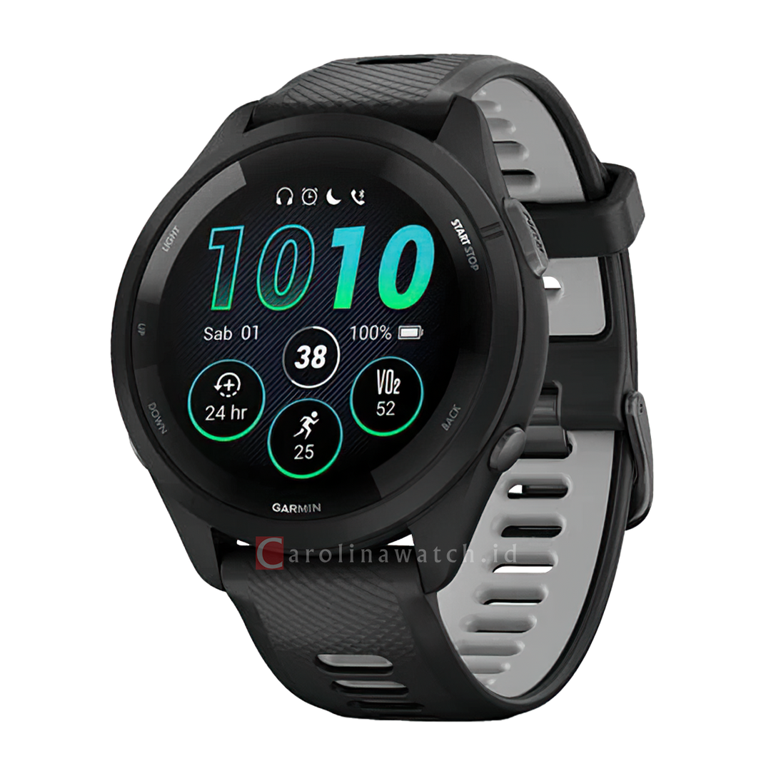 Jam Tangan Garmin Forerunner 265 FORERUNNER265MUSICBLACK Unisex GPS Heart Rate Monitor Watch