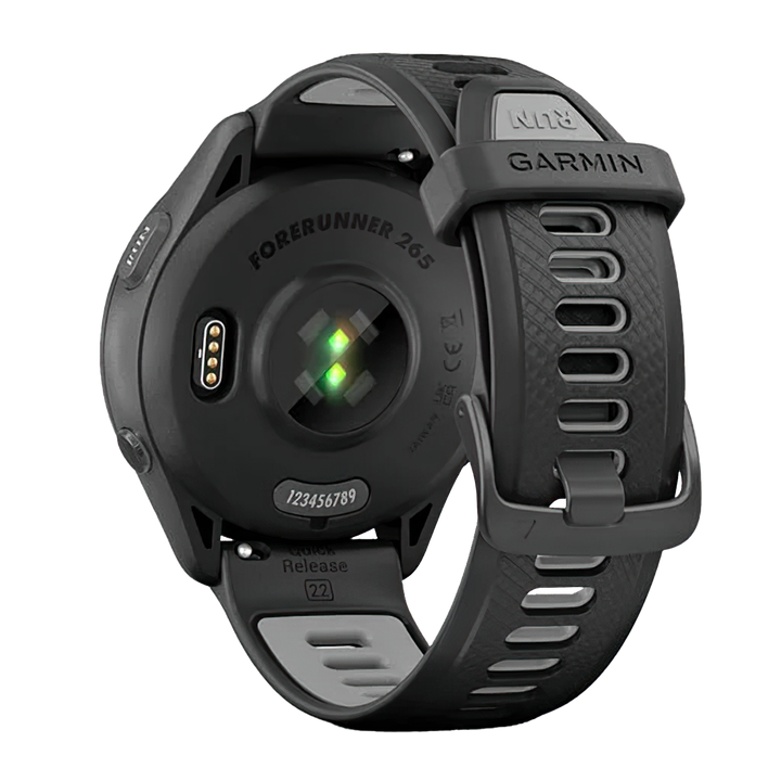 Jam Tangan Garmin Forerunner 265 FORERUNNER265MUSICBLACK Unisex GPS Heart Rate Monitor Watch