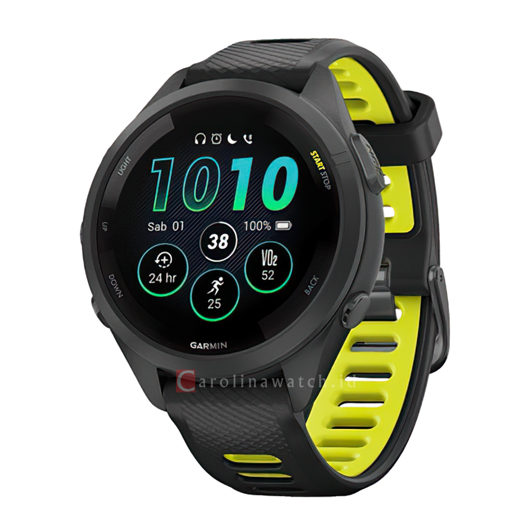 Jam Tangan Garmin Forerunner 265S FORERUNNER265SMUSICBLACK Unisex GPS Heart Rate Monitor Watch