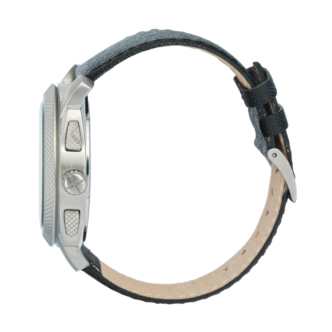 Jam Tangan Fossil Machine FS5161 Chronograph Men Green Dial Black Leather Strap