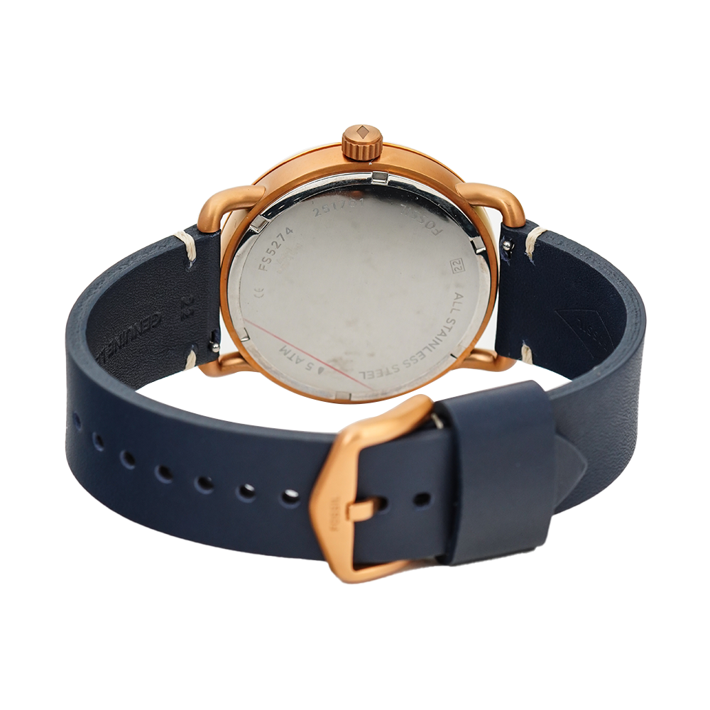 Fs5274 Jam Tangan Fossil The Commuter FS5274 Men Blue Dial Blue Leather Strap ...