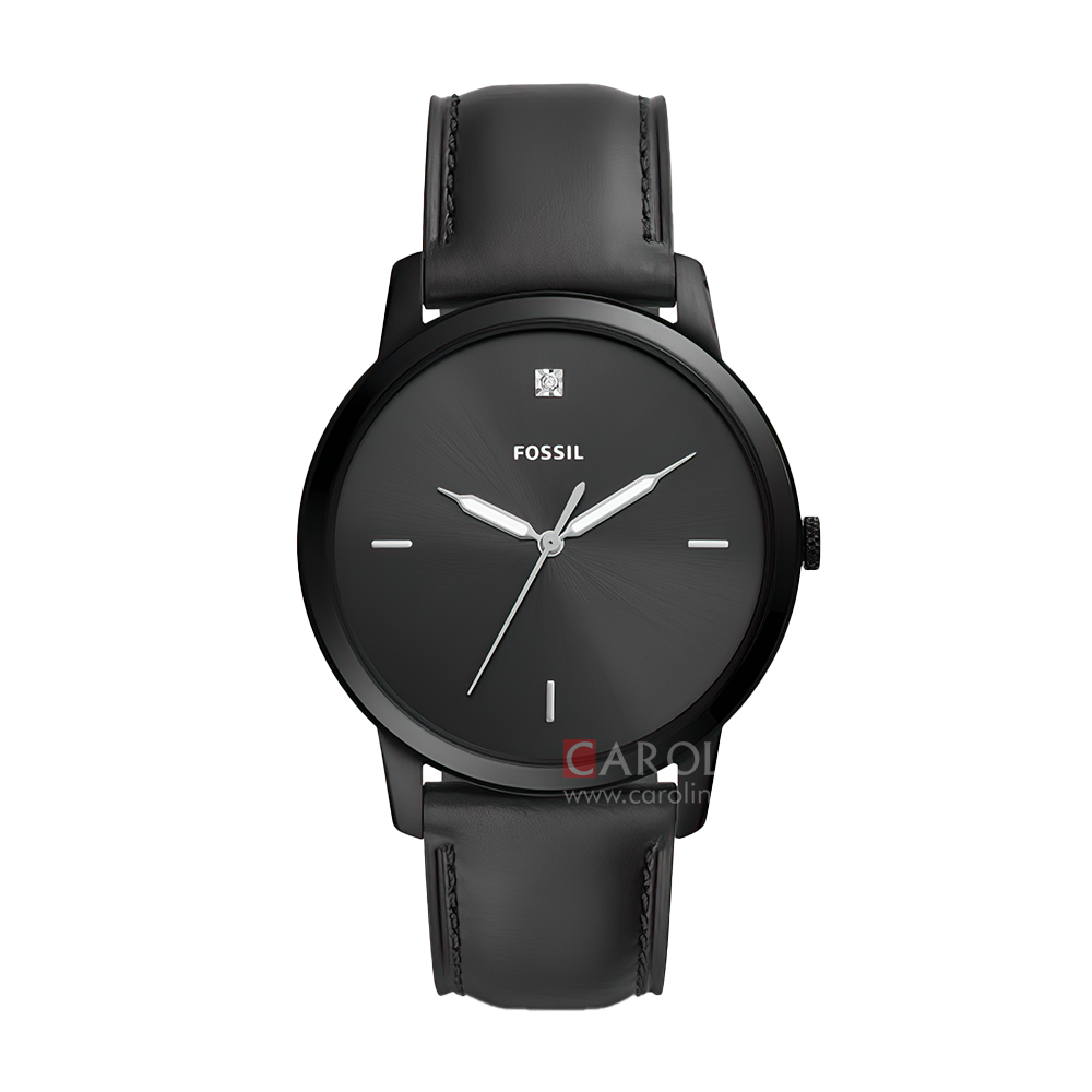 Jam Tangan Fossil FS5478 Minimalist Carbon Men Black Dial Black Leathe jam-tangan-fossil-fs5478-minimalist-carbon-men-black-dial-black-leathe