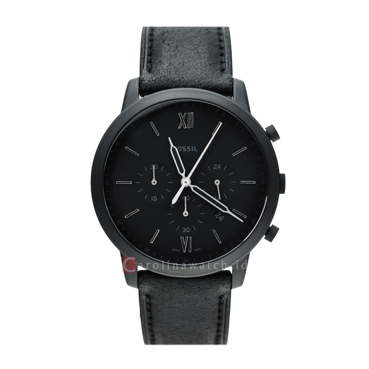 Jam Tangan Fossil Neutra FS5503 Chronograph Men Black Dial Black Leath ...