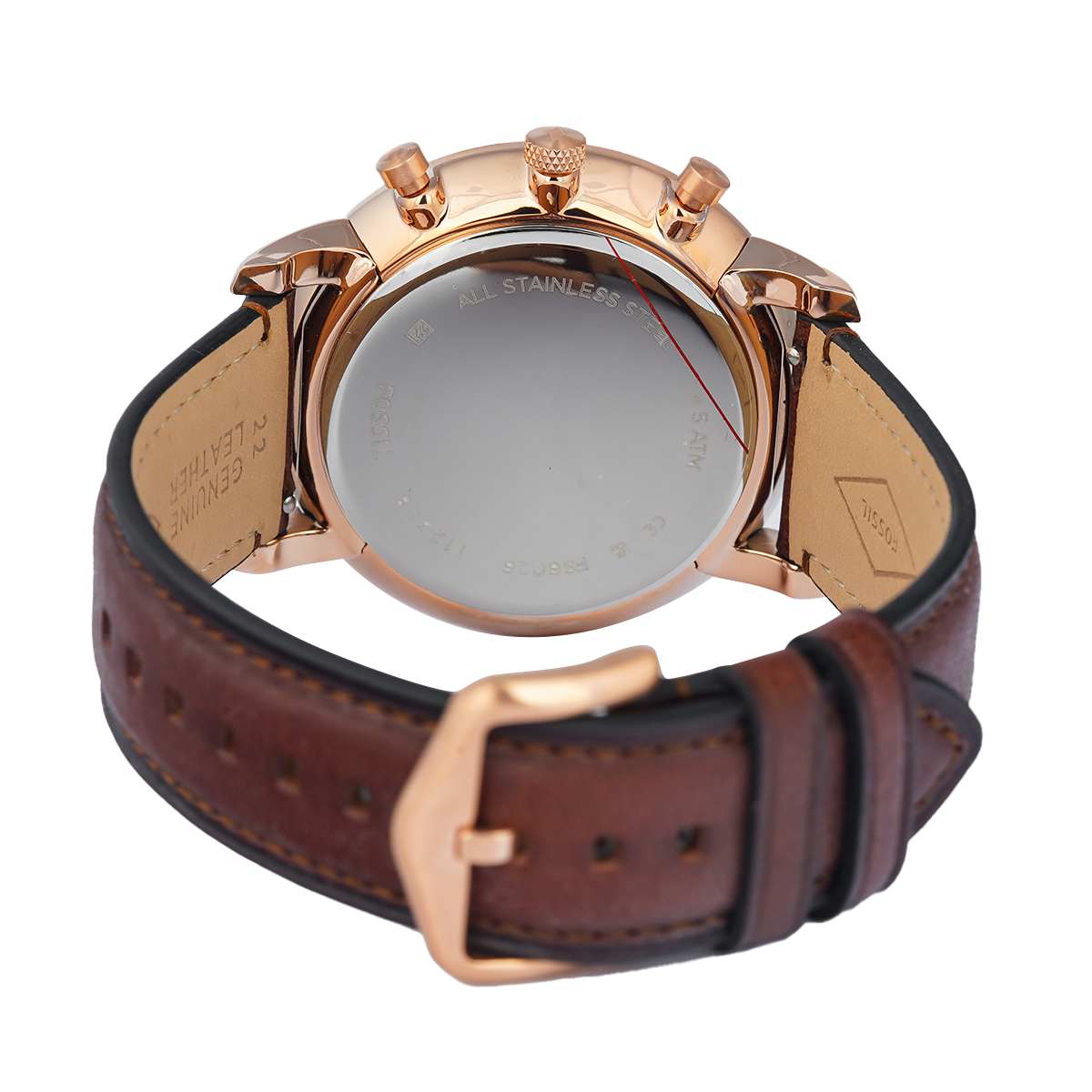 Jam Tangan Chronograph Brown Brown Dial Watch – Leath Carolina FS6026 Neutra Men Fossil