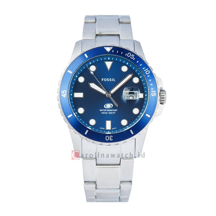 Jam Tangan Fossil Blue Dive FS6029 Men Blue Dial Stainless Steel Strap