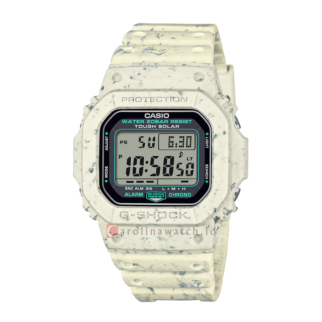 Jam Tangan CASIO G SHOCK G-5600BG-5D Men Digital Dial White Resin Band