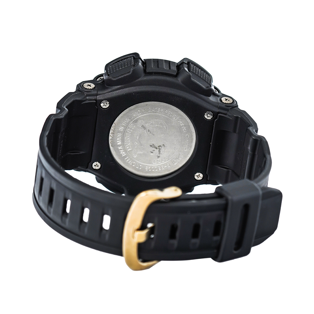 Jam Tangan Casio G-Shock Mudman G-9300GB-1D Men Tough Solar Black & Gold Digital Compass Resin Band