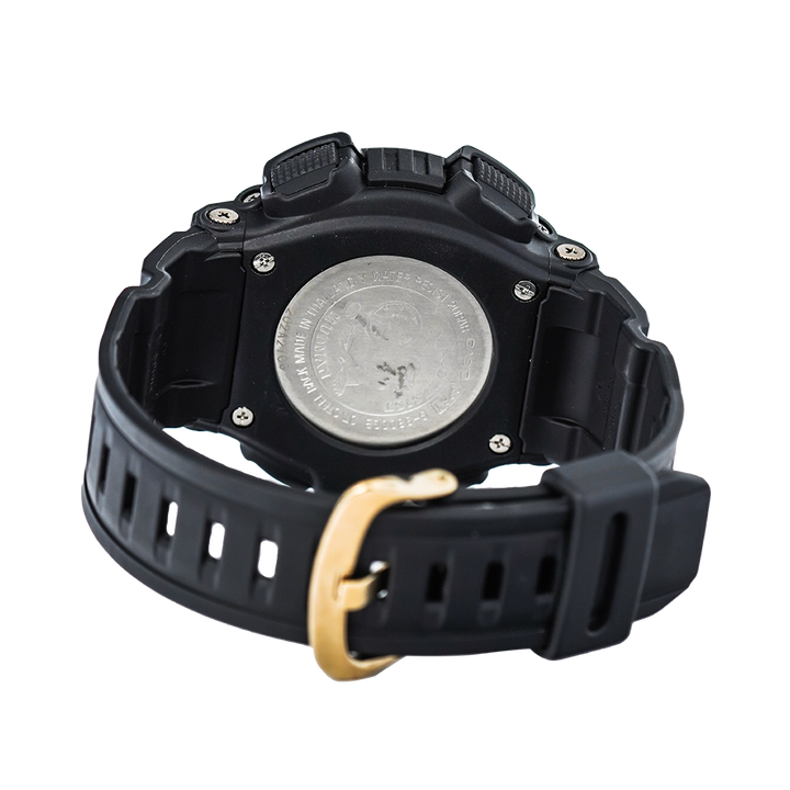 Jam Tangan Casio G-Shock Mudman G-9300GB-1D Men Tough Solar Black & Gold Digital Compass Resin Band