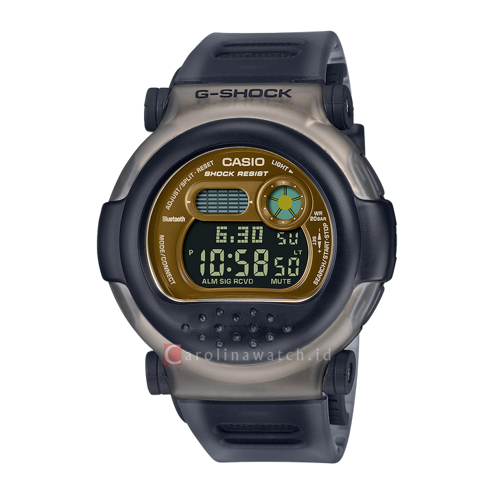 Jam Tangan CASIO G SHOCK G-B001MVB-8D Men Black And Translucent Bezel Digital Dial Grey Translucent Resin Band