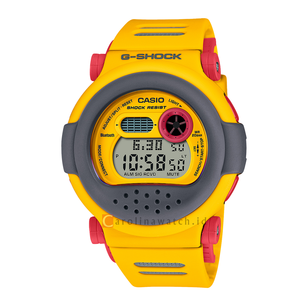 Jam Tangan CASIO G SHOCK G-B001MVE-9D Men Digital Dial Yellow Resin Band