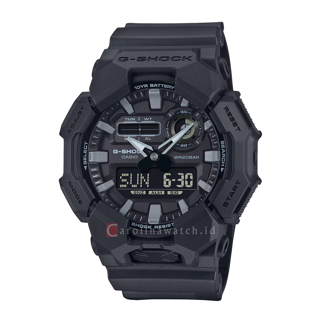 Jam Tangan Casio G-Shock GA-010-1A1 Men Black Digital Analog Dial Black Resin Band