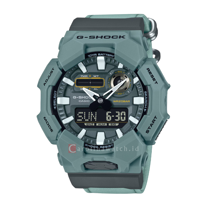 Jam Tangan Casio G-Shock GA-010CE-2A Men Green Digital Analog Dial Green Resin Band