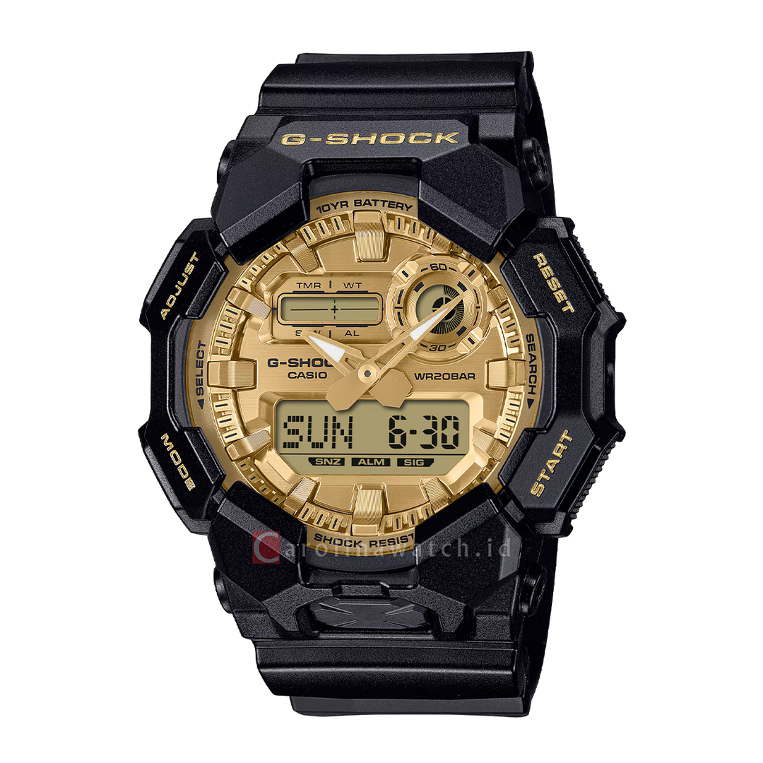 Jam Tangan Casio G-Shock GA-010GGB-1A9 Men Digital Analog Dial Black Resin Band