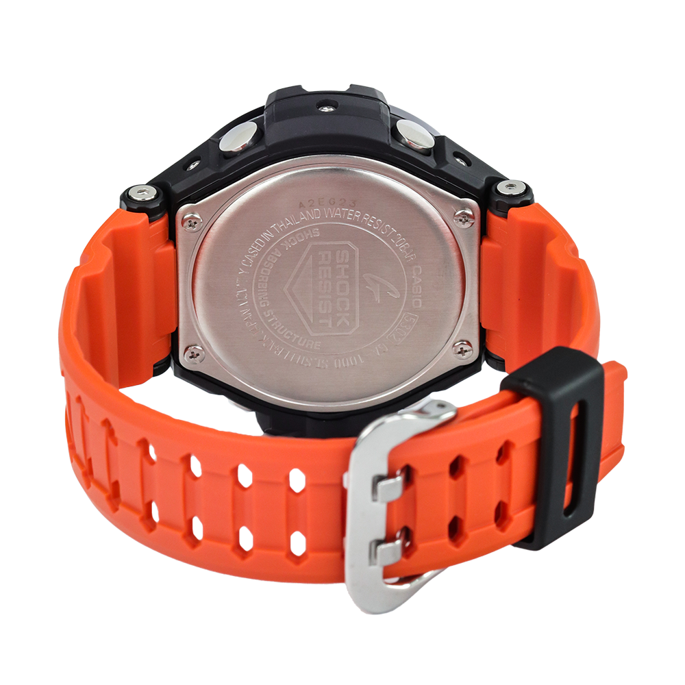 Jam Tangan Casio G-Shock Gravitymaster GA-1000-4A G-Aviation Twin Sensor Digital Compass Men Orange Digital Analog Dial Orange Resin Band