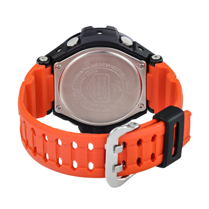 Jam Tangan Casio G-Shock Gravitymaster GA-1000-4A G-Aviation Twin Sensor Digital Compass Men Orange Digital Analog Dial Orange Resin Band