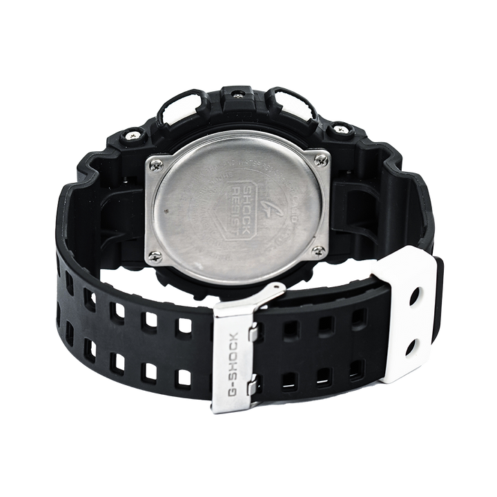 Jam Tangan Casio G-Shock GA-100BW-1A Men White Digital Analog Dial Black Resin Band