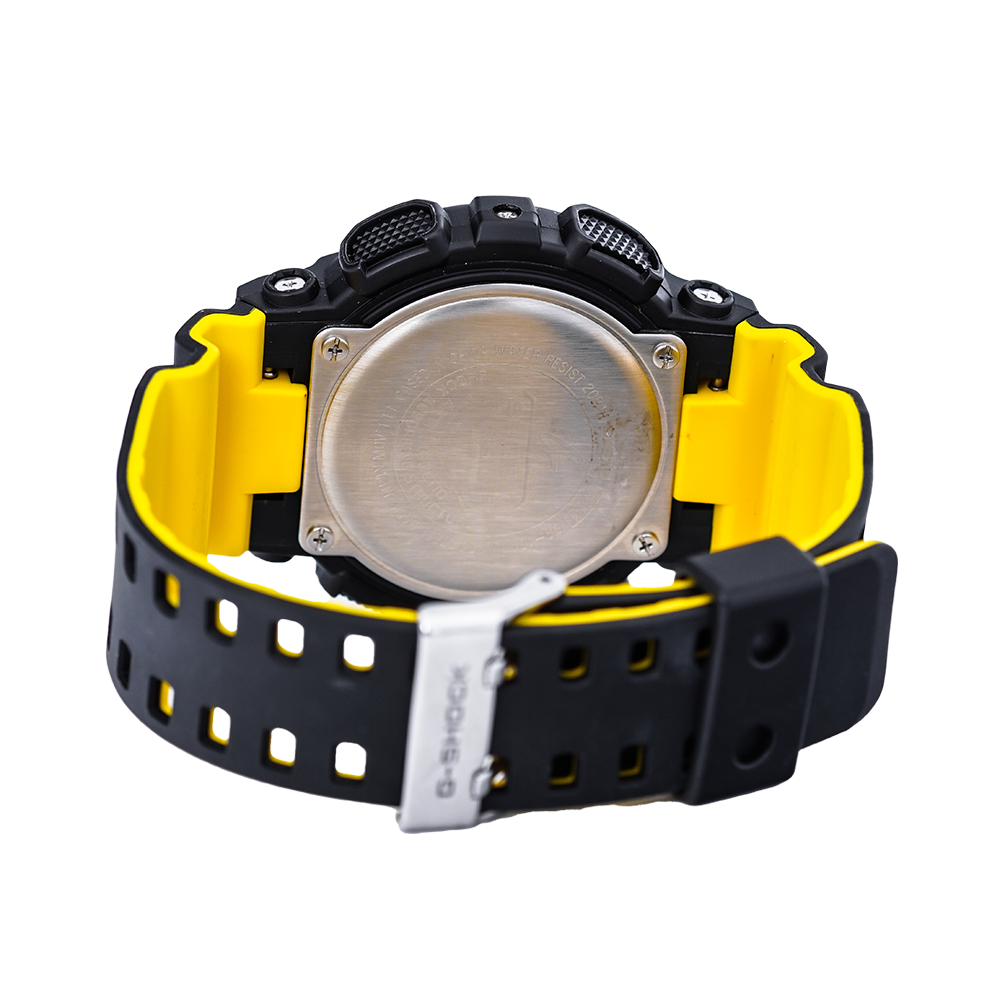 Jam Tangan Casio G-Shock Special Color Models GA-100BY-1A Men Digital Analog Dial Black Resin Band