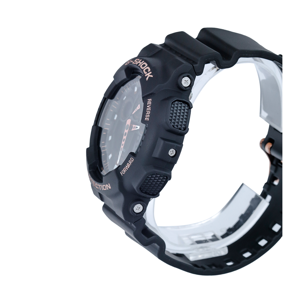 Jam Tangan Casio G-Shock Special Color Models GA-100GBX-1A4 Men Black Digital Analog Dial Black Resin Band