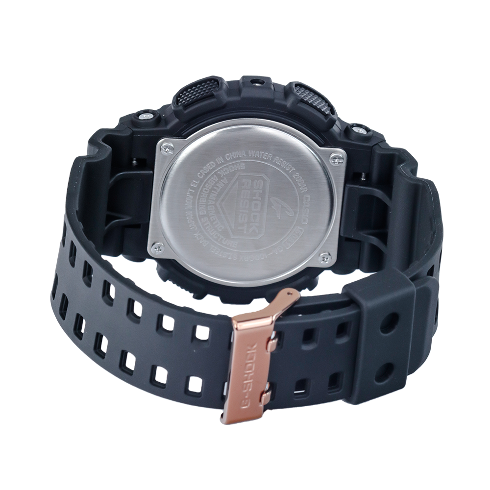 Jam Tangan Casio G-Shock Special Color Models GA-100GBX-1A4 Men Black Digital Analog Dial Black Resin Band