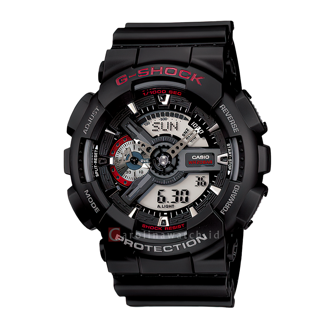 Jam Tangan CASIO G SHOCK GA-110-1A Men Black Digital Analog Black Resin Band