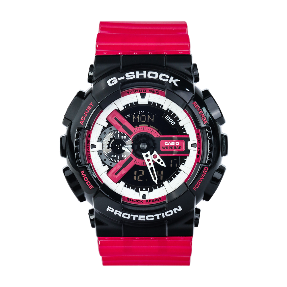 Jam Tangan Casio G-Shock GA-110RB-1A Men Digital Analog Dial Red Resin Band