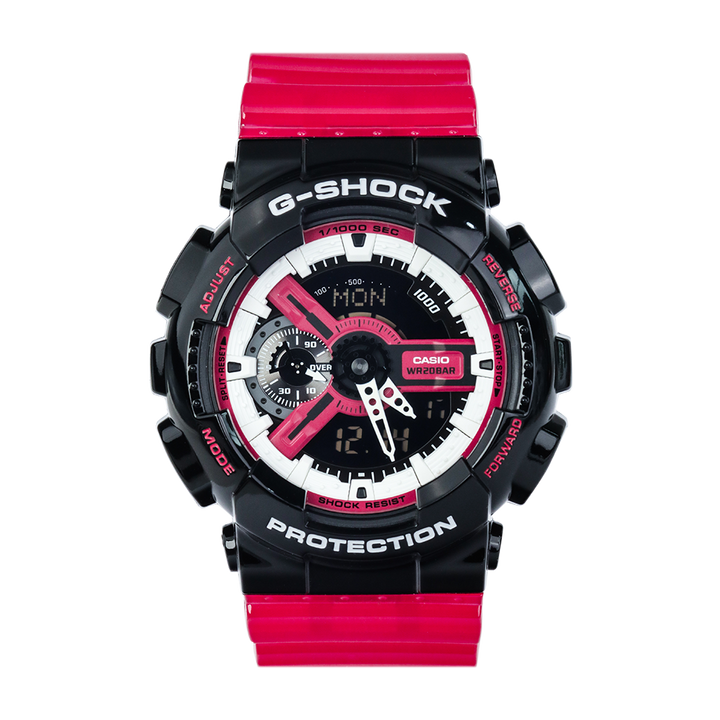 Jam Tangan Casio G-Shock GA-110RB-1A Men Digital Analog Dial Red Resin Band