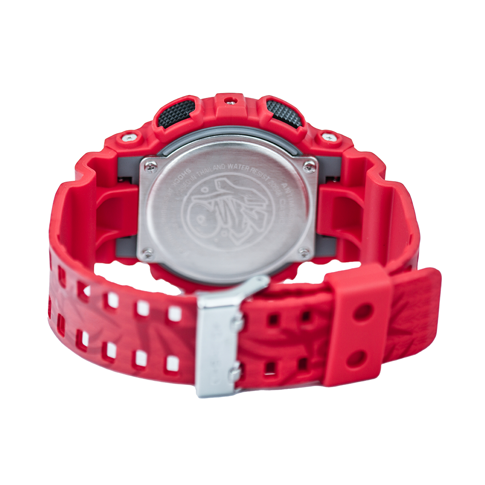 Jam Tangan Casio G-Shock GA-110SGH-4A Men Digital Analog Dial Red Resin Band