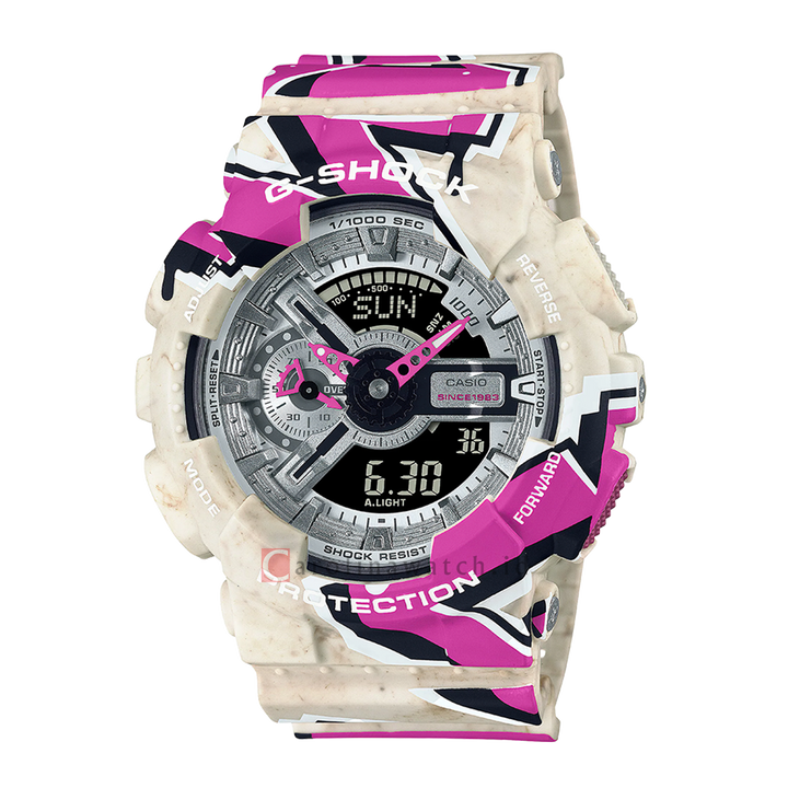 Jam Tangan CASIO G SHOCK GA-110SS-1A Men Street Spirit Digital Analog Dial Dual Tone Resin Band