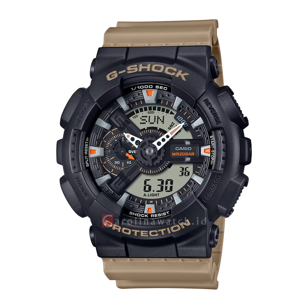 Jam Tangan Casio G-Shock GA-110TU-1A5 Men Digital Analog Dial Brown Resin Band