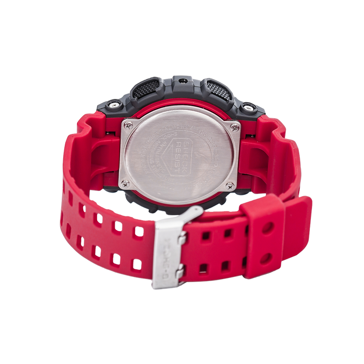 Jam Tangan Casio G-Shock GA-140-4A Men Black Digital Analog Dial Red Resin Band