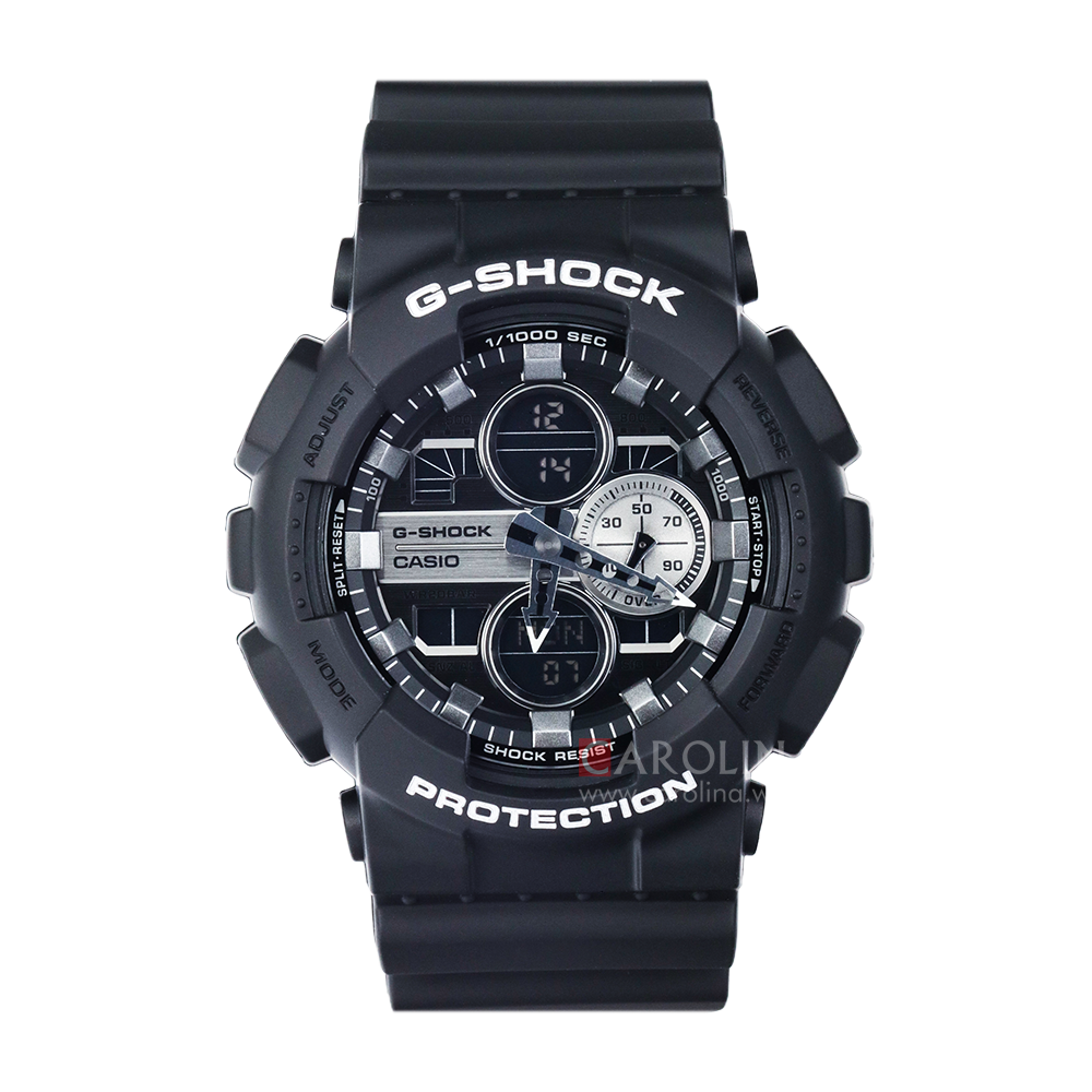 Jam Tangan Casio G-Shock GA-140GM-1A1 Men Garish Color Series Digital Analog Dial Black Resin Band