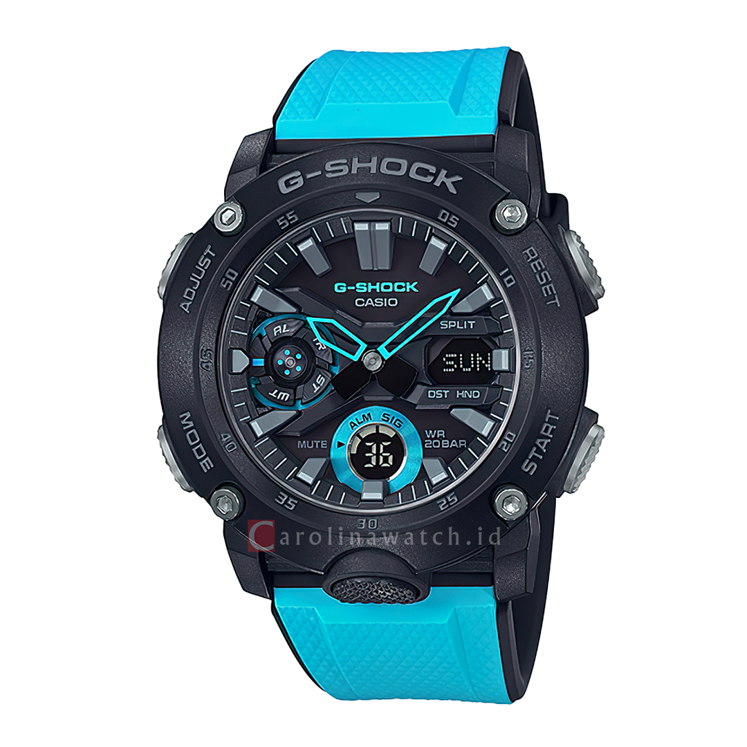 Jam Tangan Casio G-Shock GA-2000-1A2 Men Carbon Core Guard Structure Dual Tone Resin Band