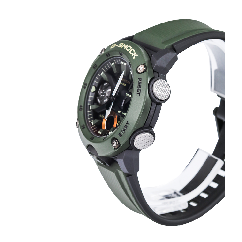 Jam Tangan Casio G-Shock GA-2000-3A Men Digital Analog Dial Green Resin Band