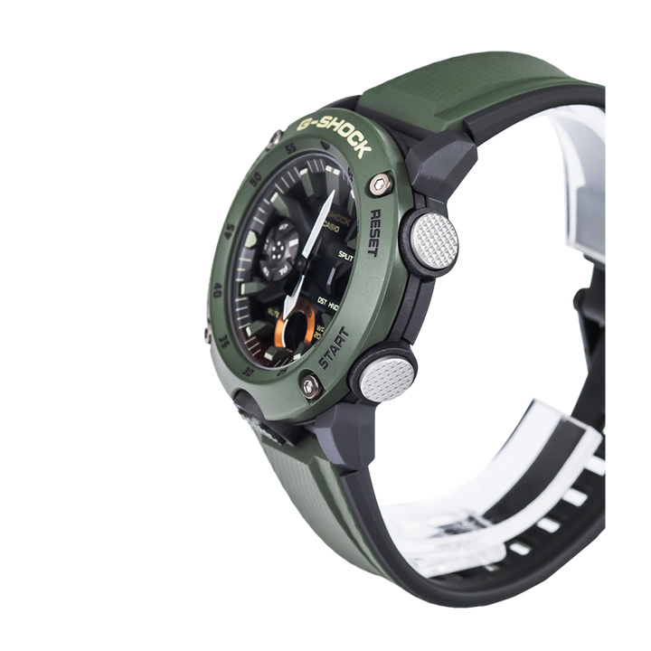 Jam Tangan Casio G-Shock GA-2000-3A Men Digital Analog Dial Green Resin Band