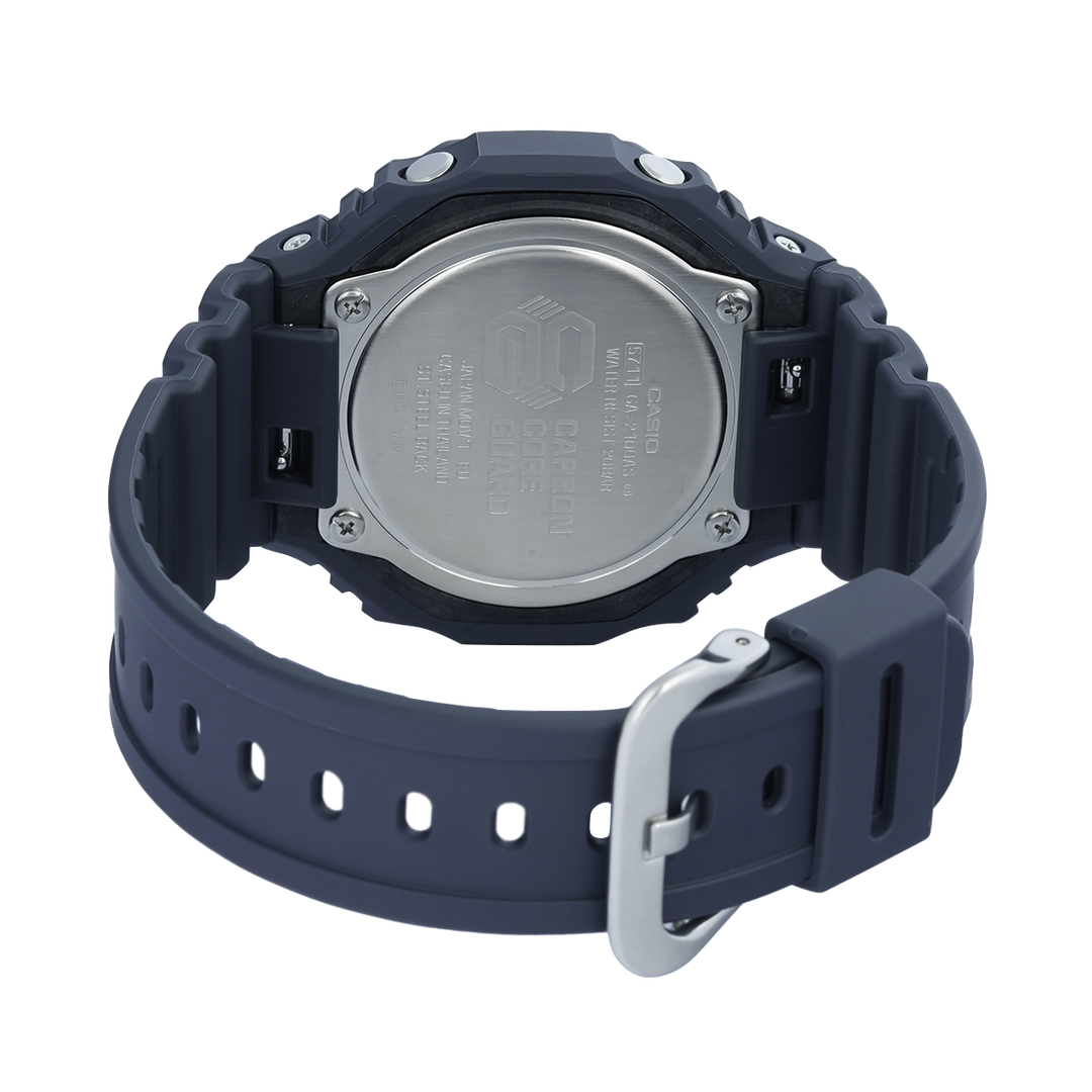 Jam Tangan Casio G-Shock GA-2100AS-2A Men Iconic Styles CasiOak Blue Digital Analog Dial Black Resin Band