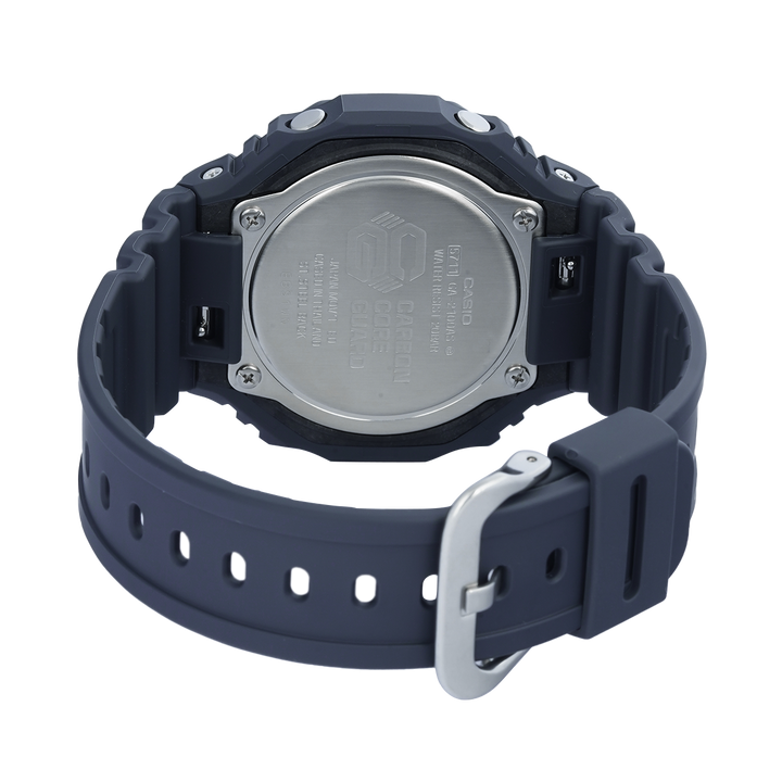 Jam Tangan Casio G-Shock GA-2100AS-2A Men Iconic Styles CasiOak Blue Digital Analog Dial Black Resin Band