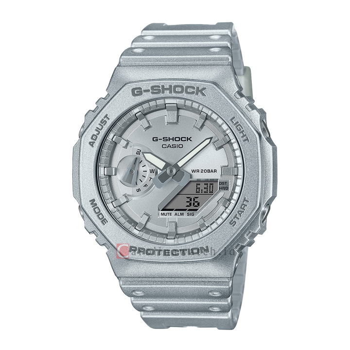 Jam Tangan Casio G-Shock GA-2100FF-8A Men Forgotten Future Metalic Silver Digi-Ana Dial and Resin Band