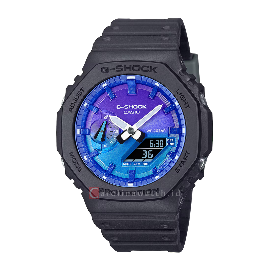 Jam Tangan Casio G-Shock GA-2100FL-1A Men CasiOak Flame Inside Collection Digital Analog Dial Resin Band