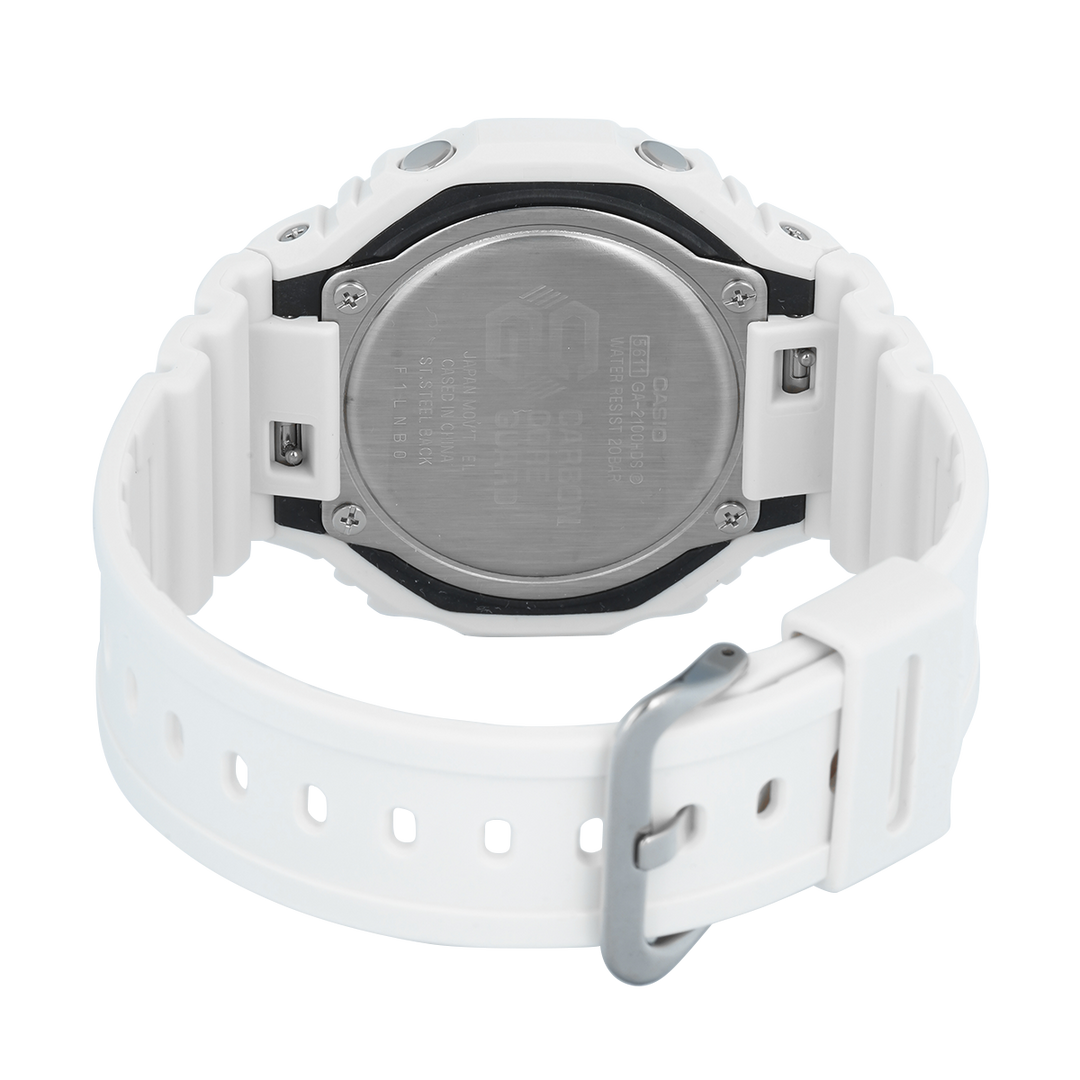 Jam Tangan CASIO G-SHOCK Classic GA-2100HDS-7A1 Men White Analog-Digital Dial White Resin Band