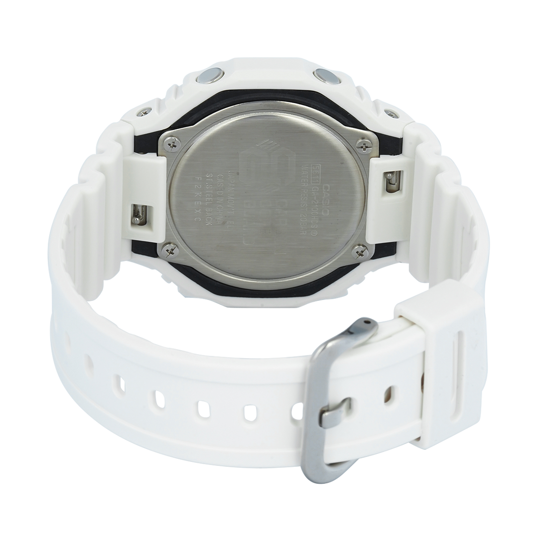 Jam Tangan CASIO G-SHOCK Classic GA-2100HDS-7A Men White Analog-Digital Dial White Resin Band