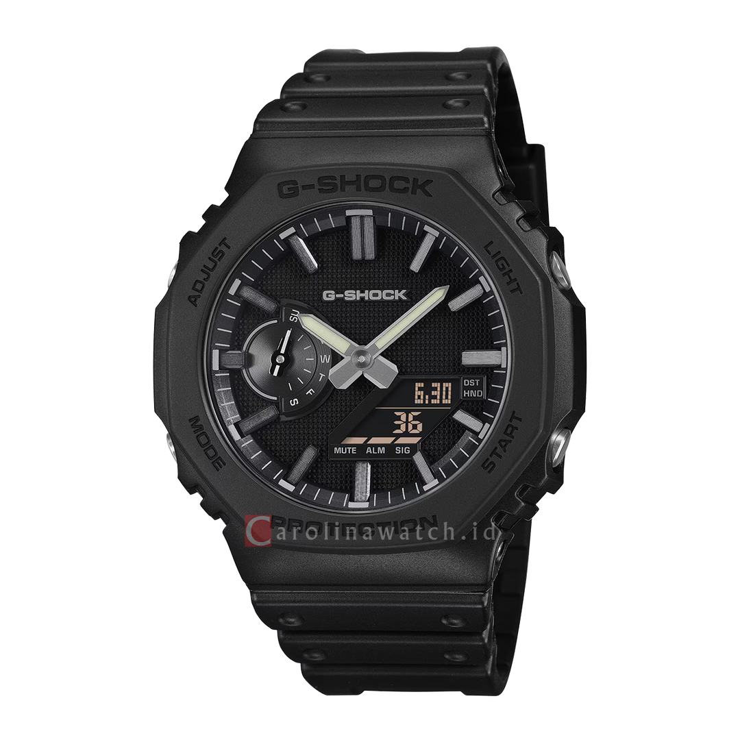 Jam Tangan CASIO G-SHOCK GA-2100LXB-1A Men CasiOak Digital Analog Dial Luxe Black Resin Band