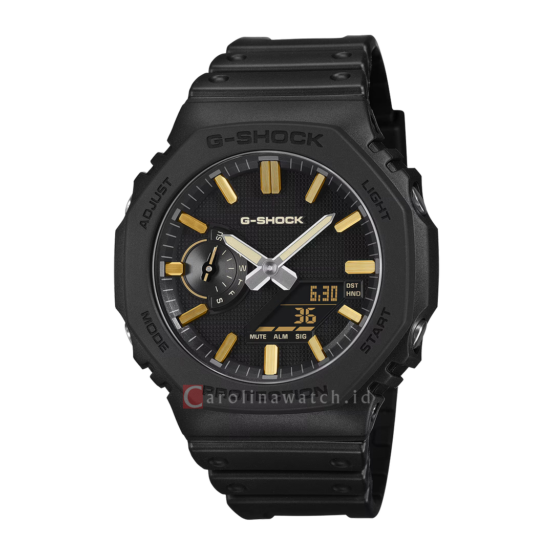 Jam Tangan CASIO G-SHOCK GA-2100LXB-1A9 Men CasiOak Digital Analog Dial Luxe Black Resin Band