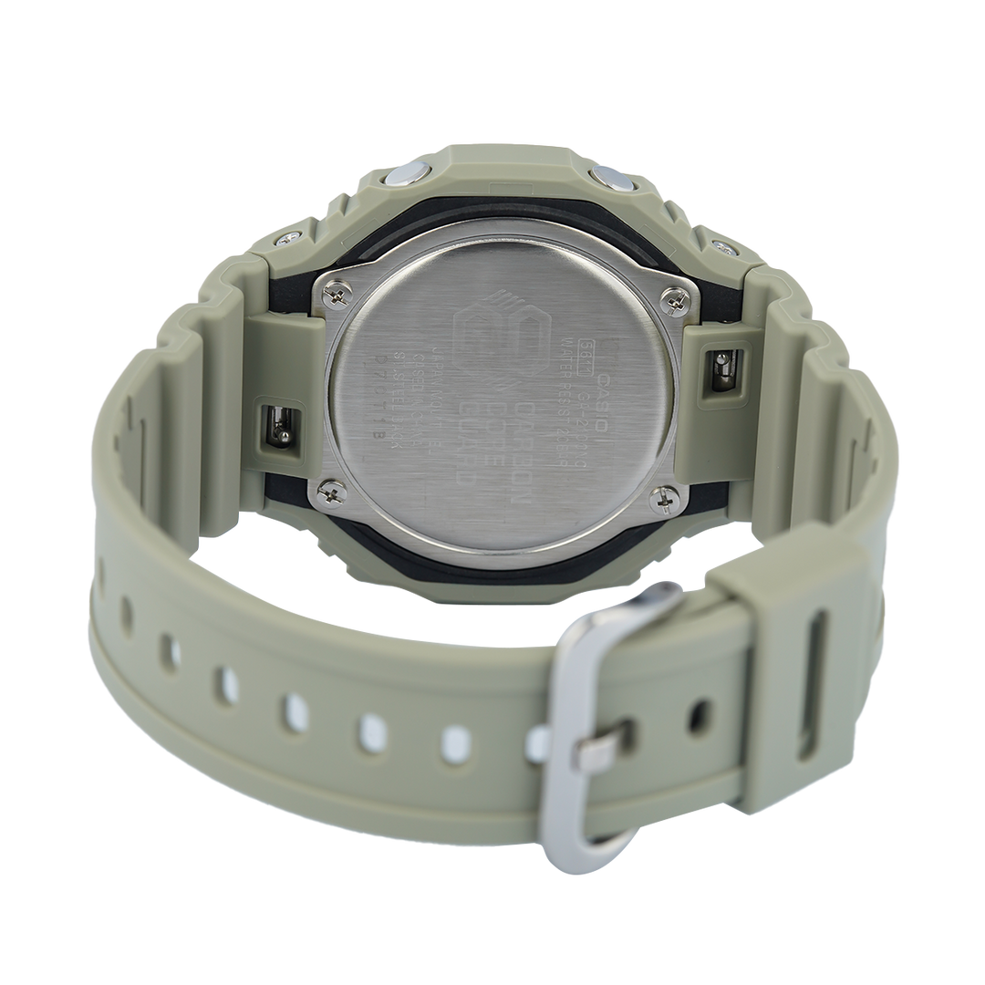 Jam Tangan Casio G-Shock GA-2100NC-3A Natural Color Men Laurel Green Digital Analog Dial Laurel Green Resin Band