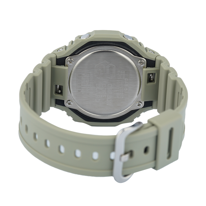 Jam Tangan Casio G-Shock GA-2100NC-3A Natural Color Men Laurel Green Digital Analog Dial Laurel Green Resin Band