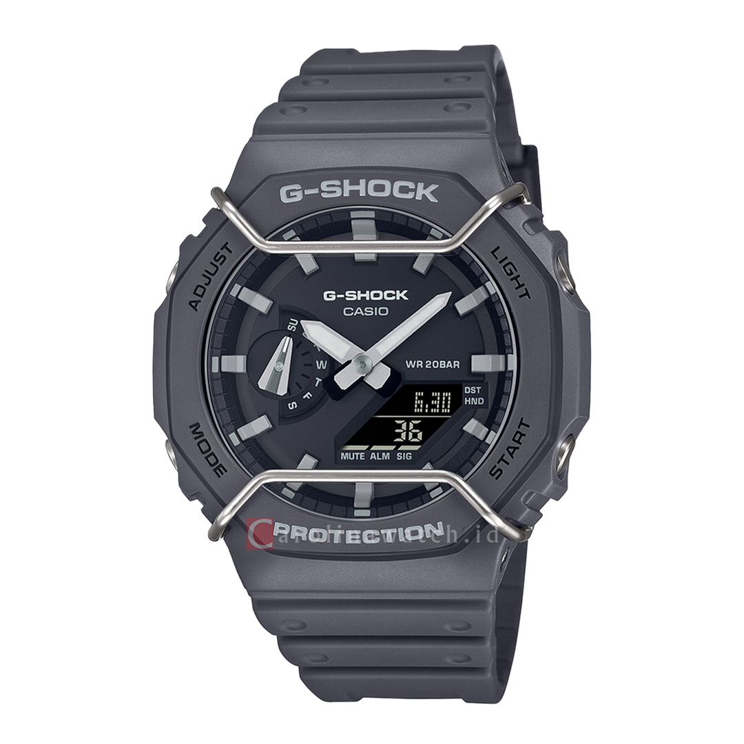 Jam Tangan CASIO G SHOCK GA-2100PTS-8A Men Black Digital Analog Dial Black Resin Band