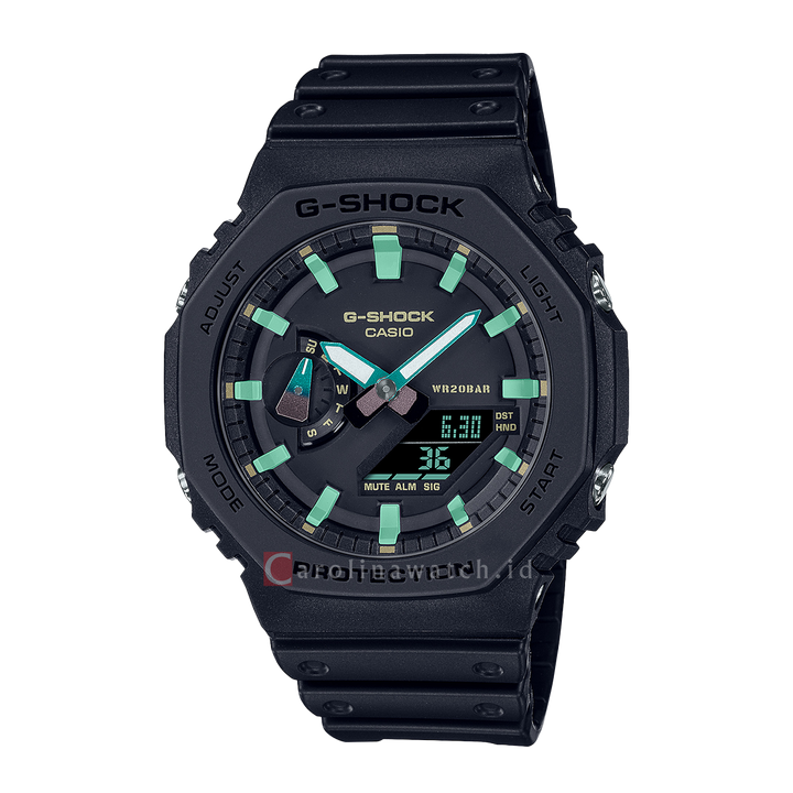 Jam Tangan Casio G-Shock GA-2100RC-1A Men Rusted Iron Edition Black Digital Analog Dial Black Resin Band