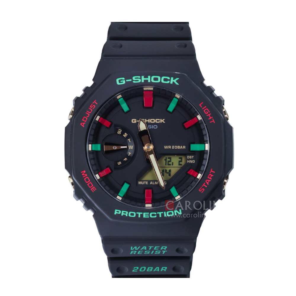 Casio G-Shock GA-2100TH-1A Men Digital Analog Dial Black Resin Band ...