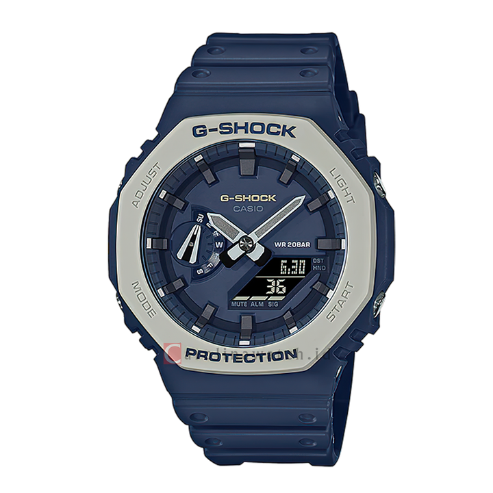 Jam Tangan CASIO G SHOCK GA-2110ET-2A Men CasiOak Digital Analog Dial Blue Resin Band