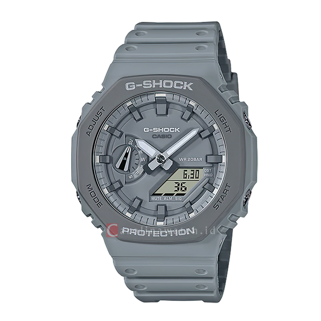 Jam Tangan CASIO G SHOCK GA-2110ET-8A Men CasiOak Grey Digital Analog Dial Grey Resin Band