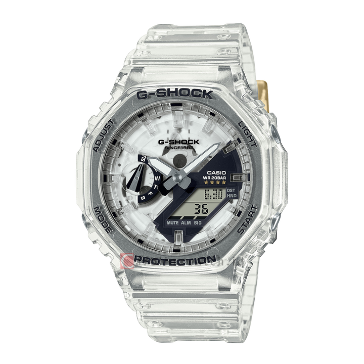 Jam Tangan Casio G-Shock GA-2140RX-7A Men 40th Anniversary Clear Remix White Transparent Resin Band Limited Edition
